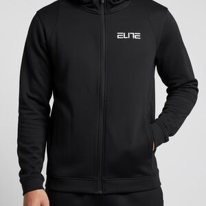 Elite Black Zip-Up Hoodie
